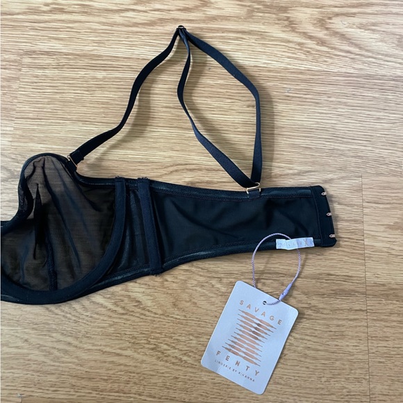 NWT Savage x Fenty Mesh Unlined Underwire Black Bra Size 34B - Picture 6 of 6